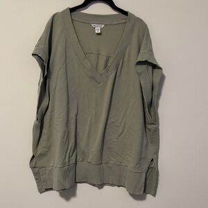 Athleta Retroterry V-Neck Sweatshirt Tee